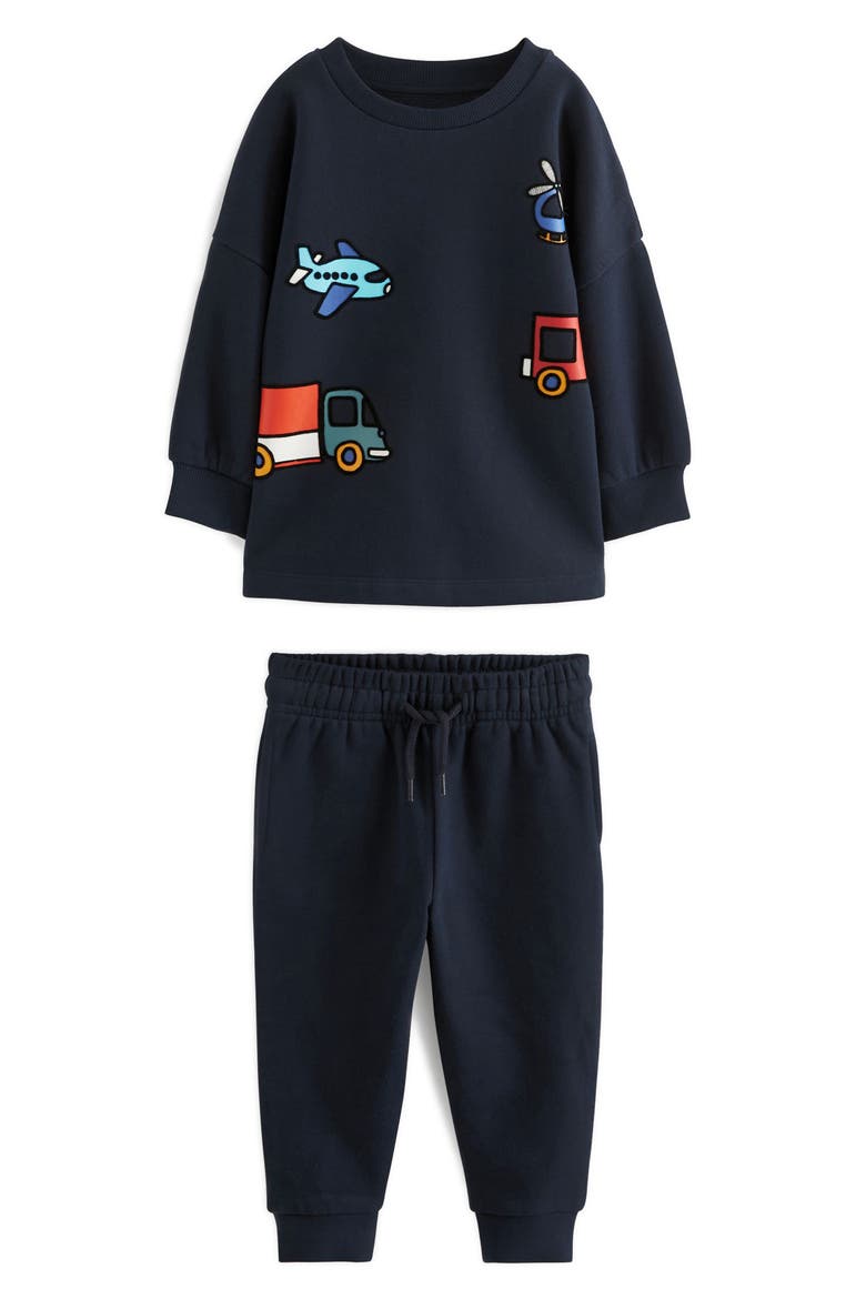 Kids' Vehicle Print Sweatshirt & Joggers Set, Main, color, BLACK
