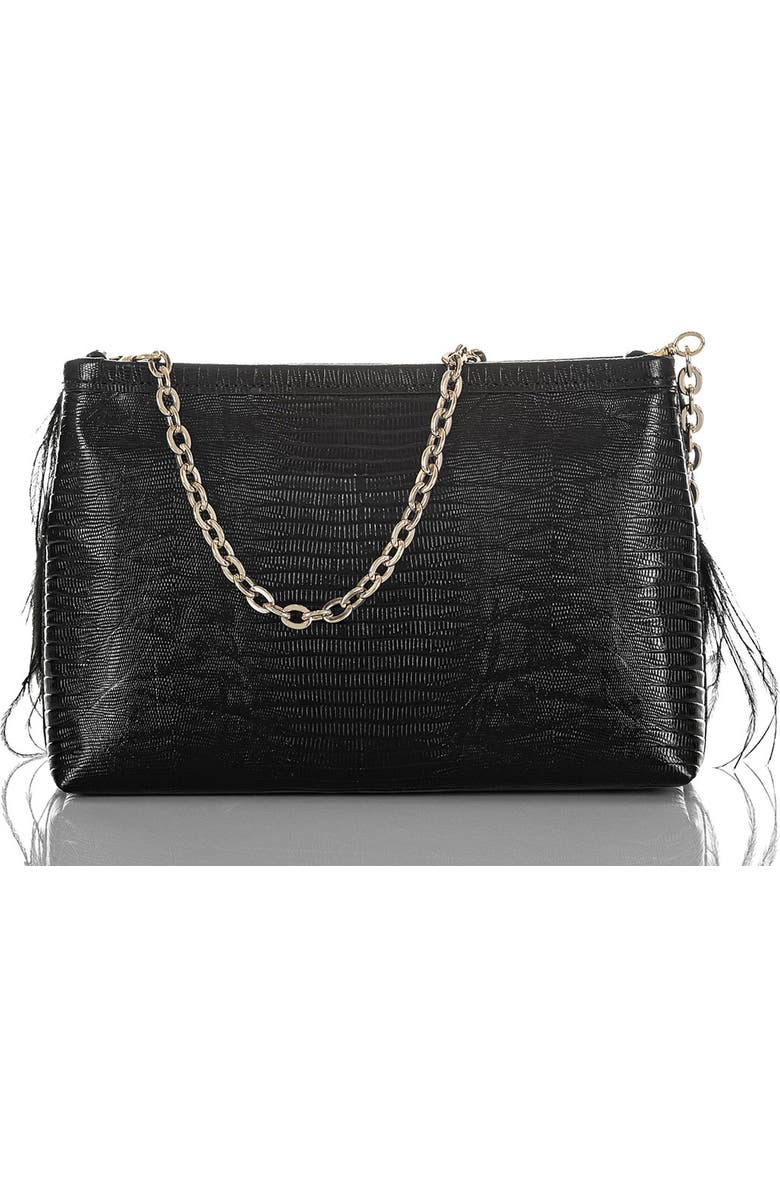 Brahmin Mod Lorelei Feather & Lizard Embossed Leather Shoulder Bag, Alternate, color,