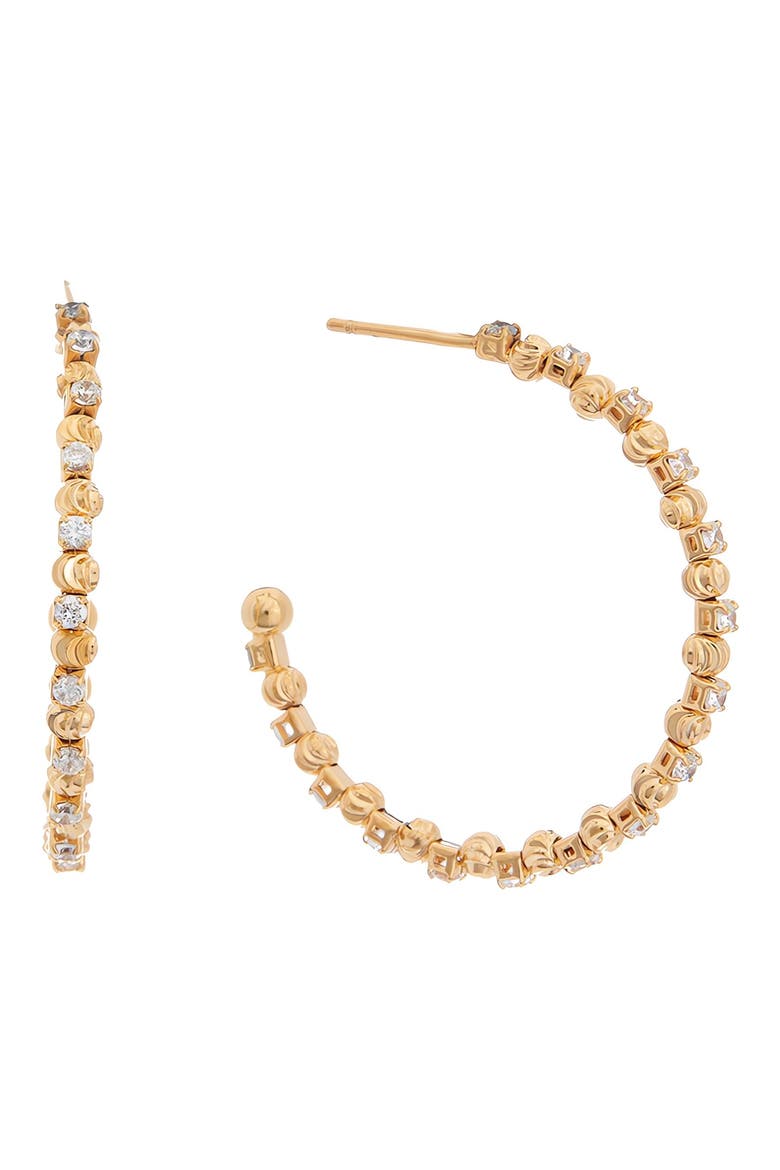 Cubic Zirconia Hoop Earrings, Main, color, YELLOW