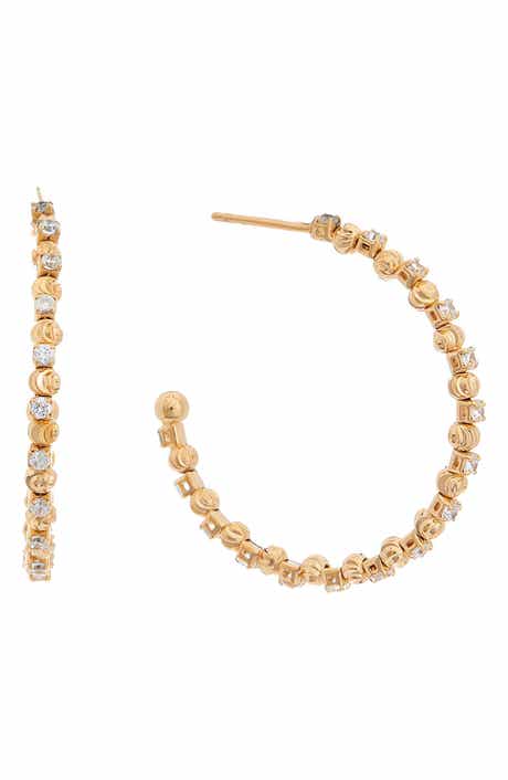 Cubic Zirconia Hoop Earrings