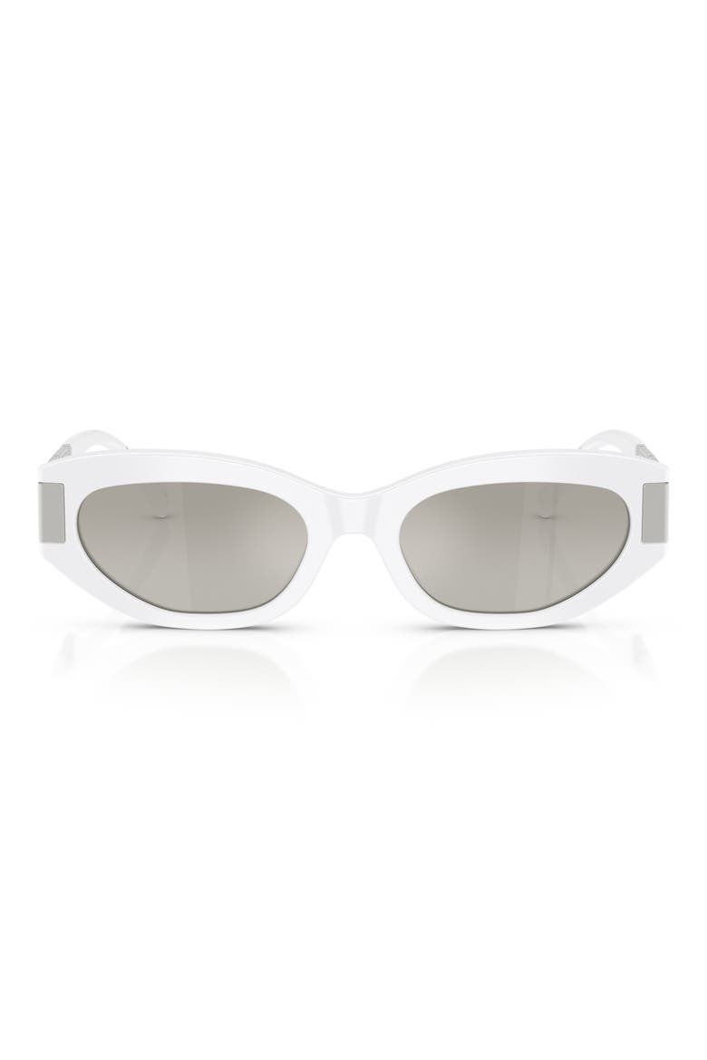 54mm Cat Eye Sunglasses, Main, color, WHITE / GREY MIRROR SILVER