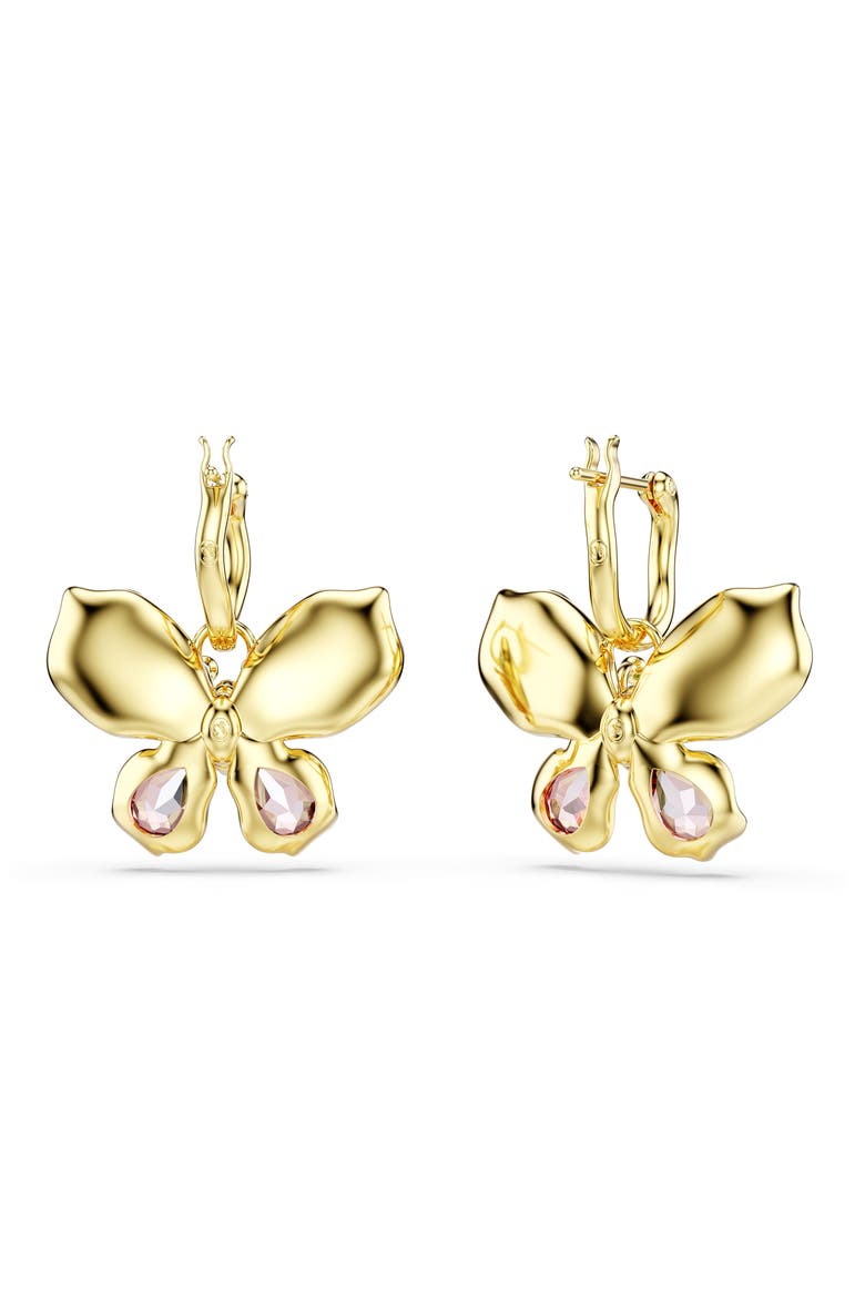 Idyllia Butterfly Crystal Stud Earrings, Alternate, color, GOLD MULTI
