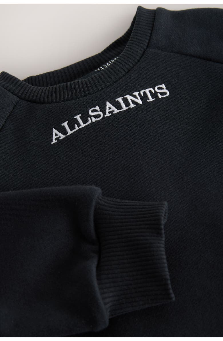 smALLSAINTS by ALLSAINTS Kids' Lee Lace Trim Long Sleeve Sweatshirt Dress, Alternate, color, Black