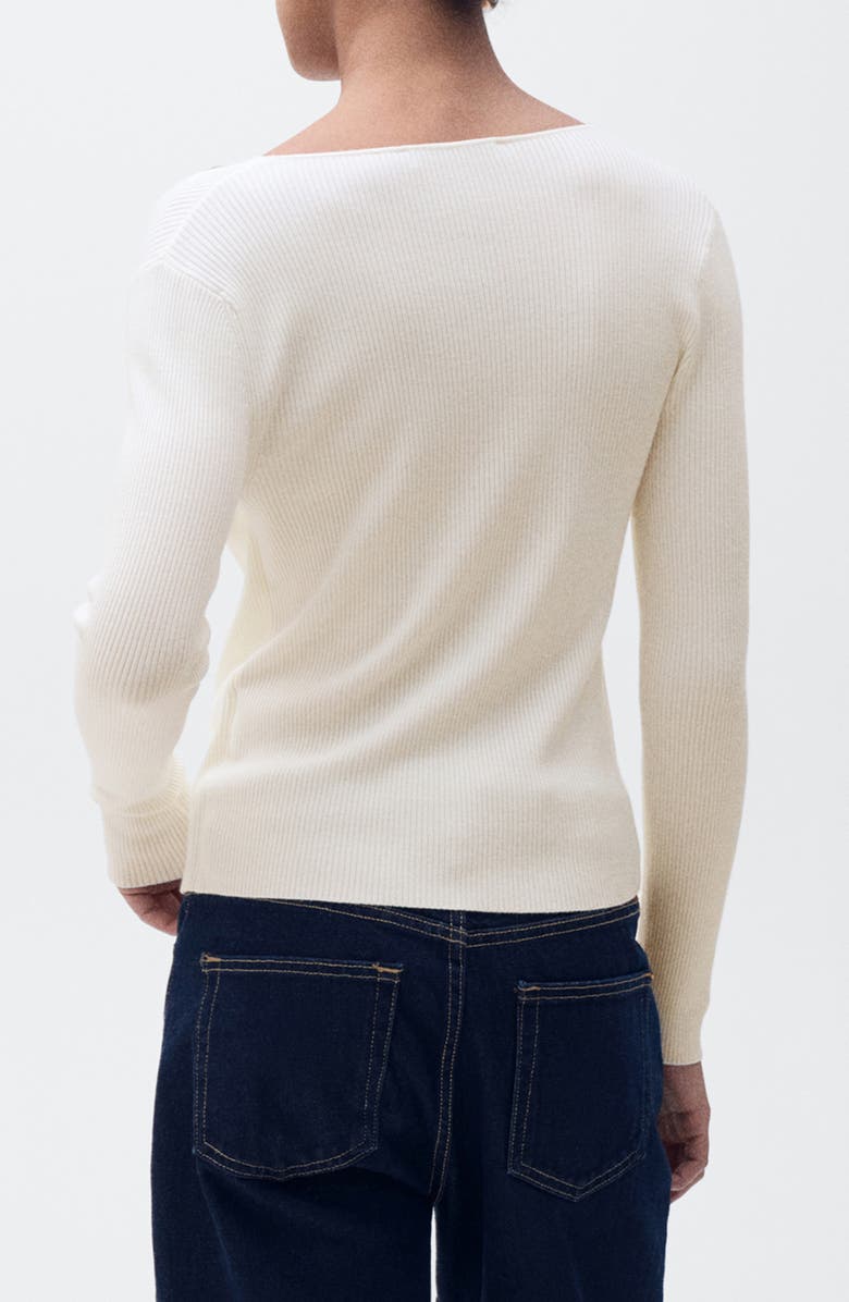 MANGO Rib Cardigan, Alternate, color, Ecru