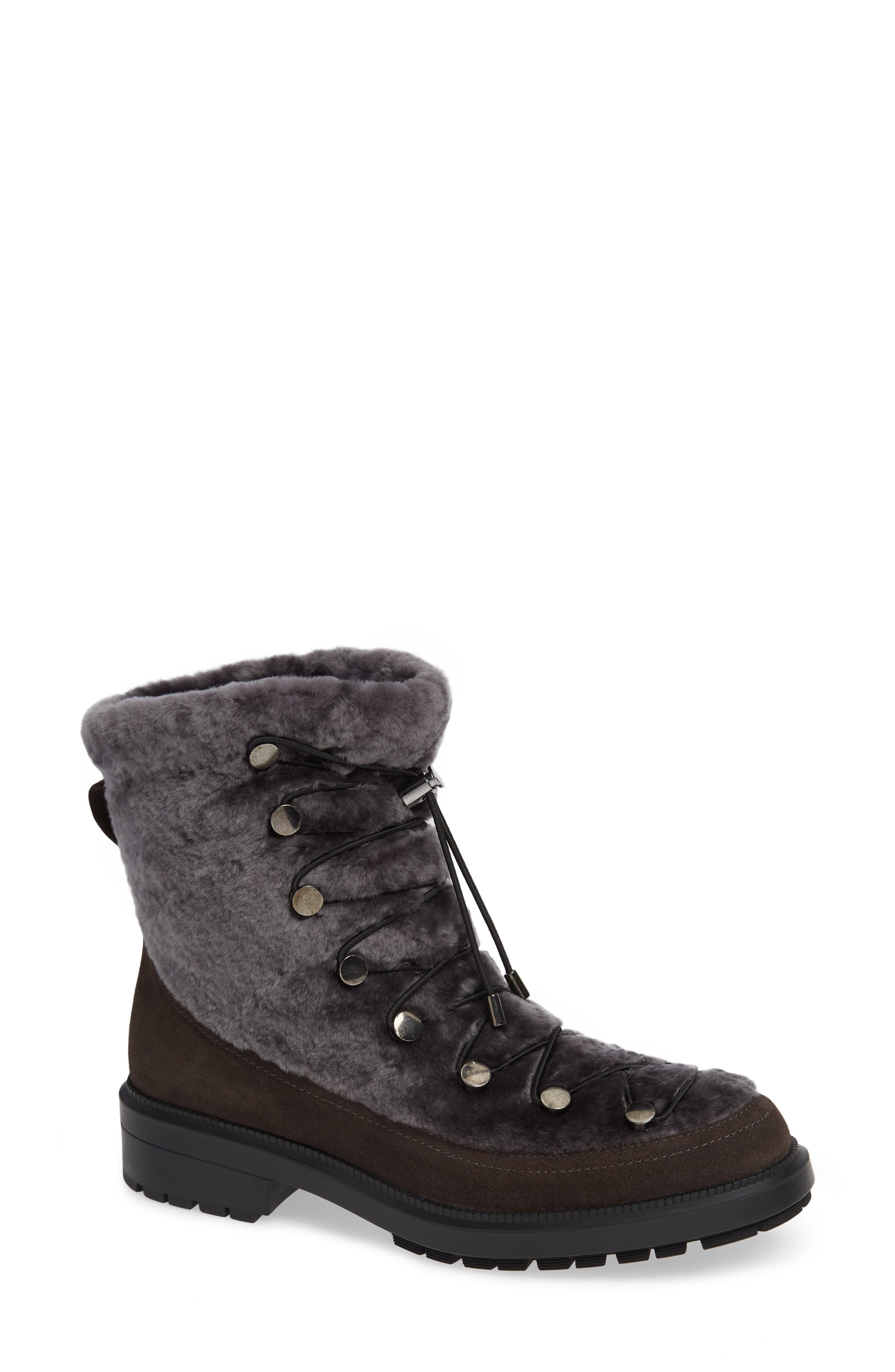 Lorena Genuine Shearling Boot, Main, color, GREY