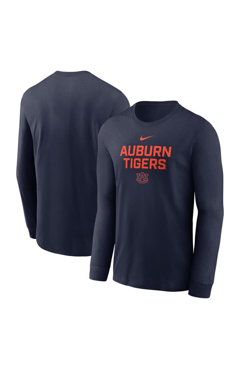 Nike Men's Nike Navy Auburn Tigers 2025 Sideline Dri-FIT Long Sleeve T-Shirt, Main, color, Navy