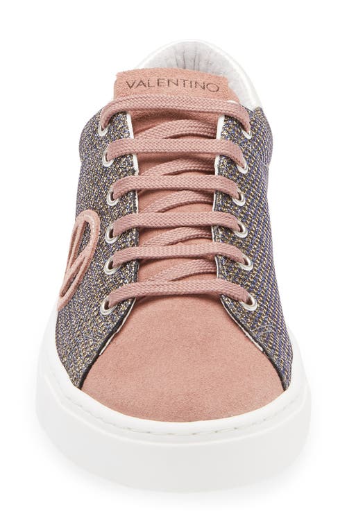 Valentino By Mario Valentino Laura Star Sneaker In Bronze Pink