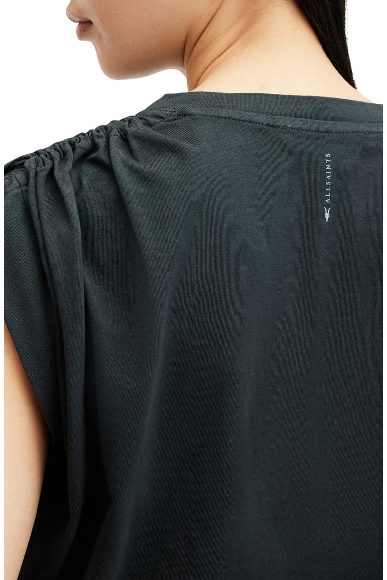 Cassie Tie Sleeve Cotton T-Shirt, Alternate, color, WASHED BLACK