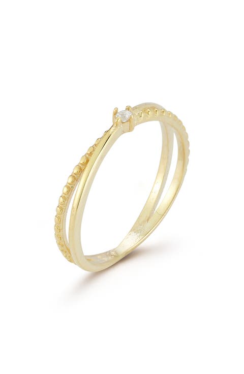 14K Gold Plated Silver Crisscross Ring