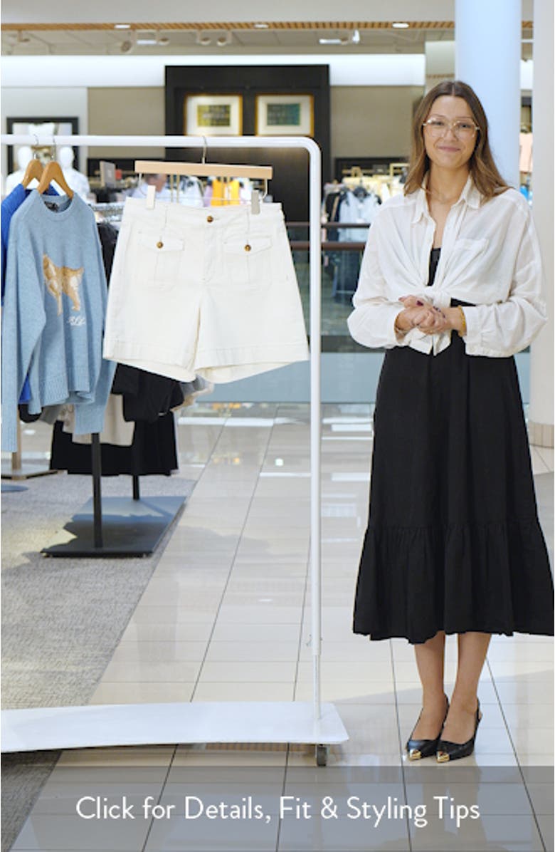 Berkyn Patch Pocket High Waist Denim Shorts, sales video thumbnail