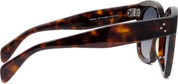 サングラス Celine Motatura Tartarugata Lenti Scure E Logo Laterale Sull CELINE 54mm Square Sunglasses | Nordstrom