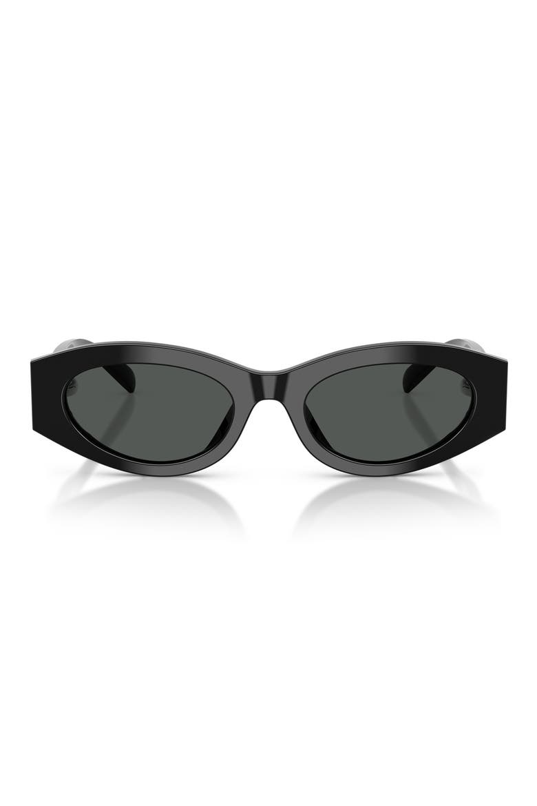 52mm Oval Sunglasses, Main, color, BLACK / DARK GREY
