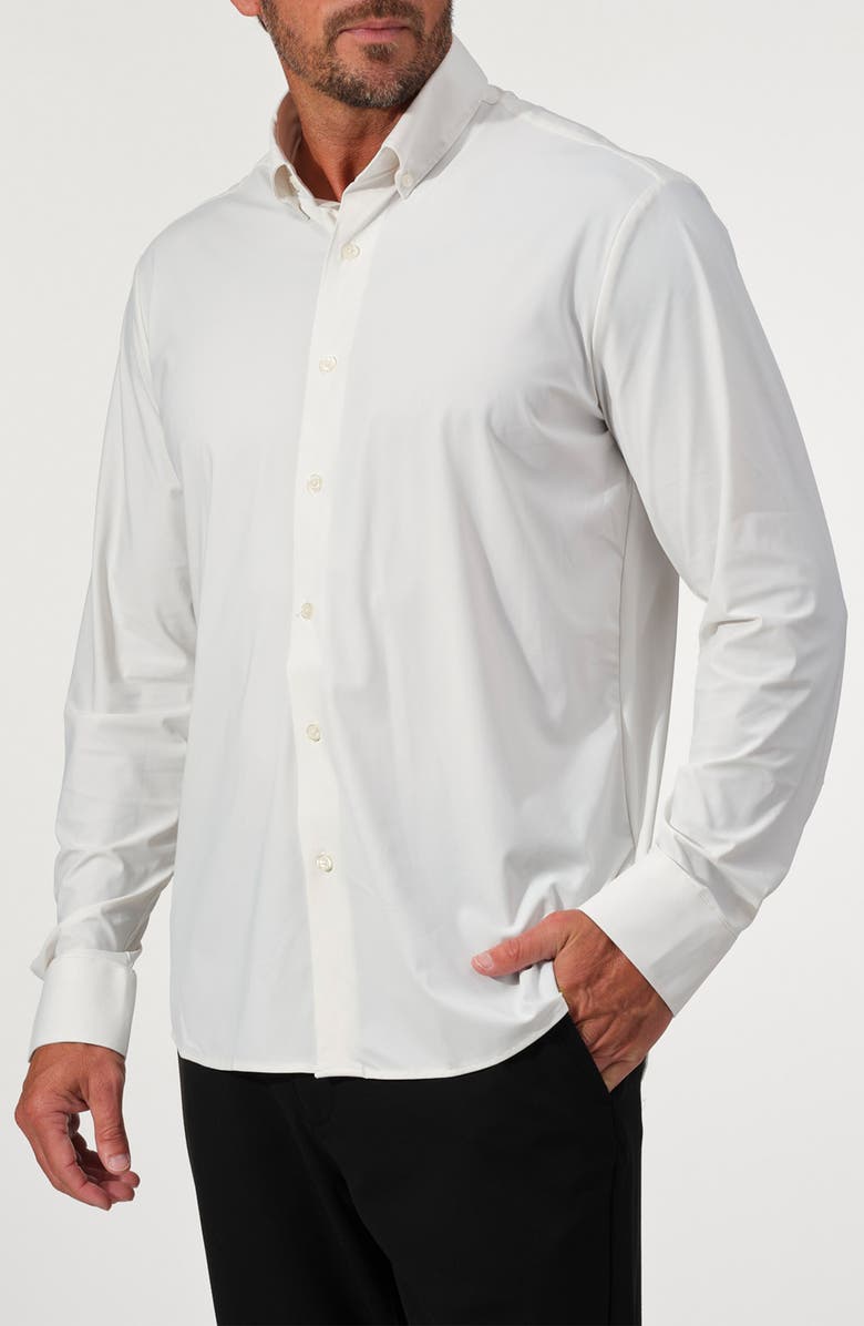 STUDIO GARNET LOS ANGELES Solid Performance Stretch Button-Up Shirt, Alternate, color, White