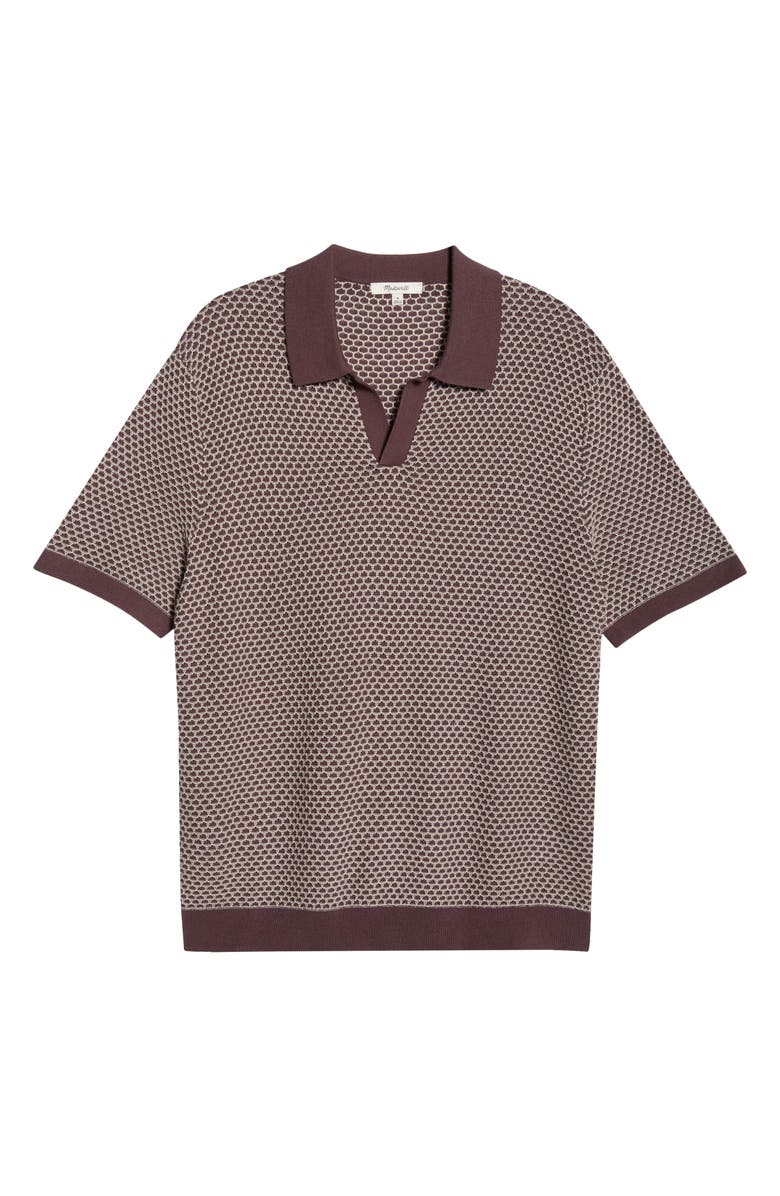 Madewell Johnny Collar Sweater Polo, Alternate, color, Rum Raisin