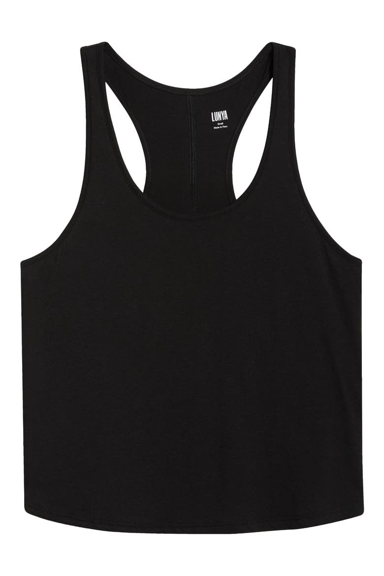Organic Pima Cotton Curve Hem Tank, Alternate, color, IMMERSED BLACK