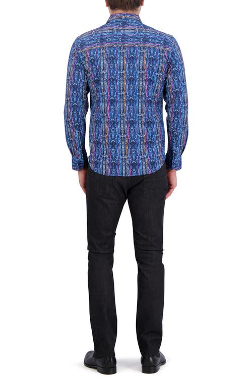 Shop Robert Graham Oasis Knit Button-up Shirt In Blue Multi