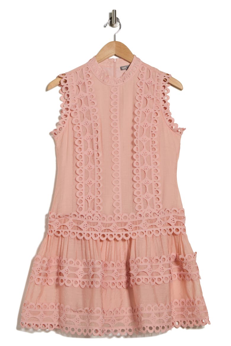 Gabriella Lace Minidress, Alternate, color, PEACH