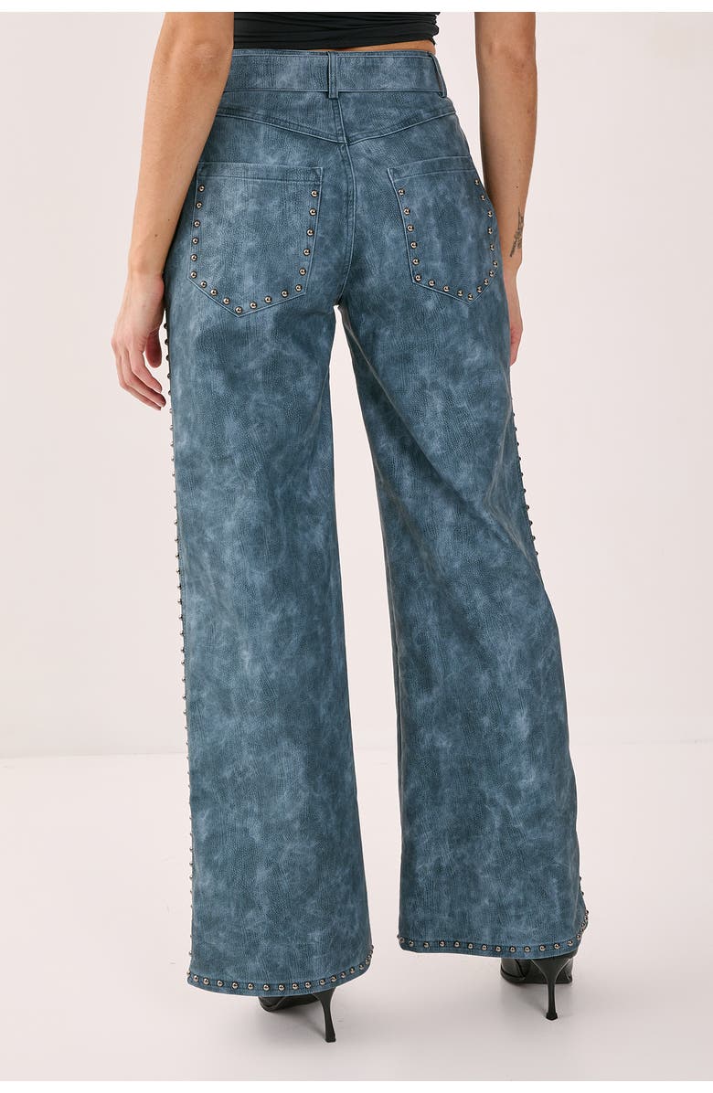 NASTY GAL Studded Detail Belted Trouser, Alternate, color, Blue