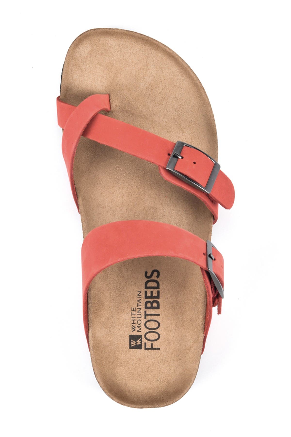 Gracie Double Buckle Sandal, Alternate, color, RED/LEATHER