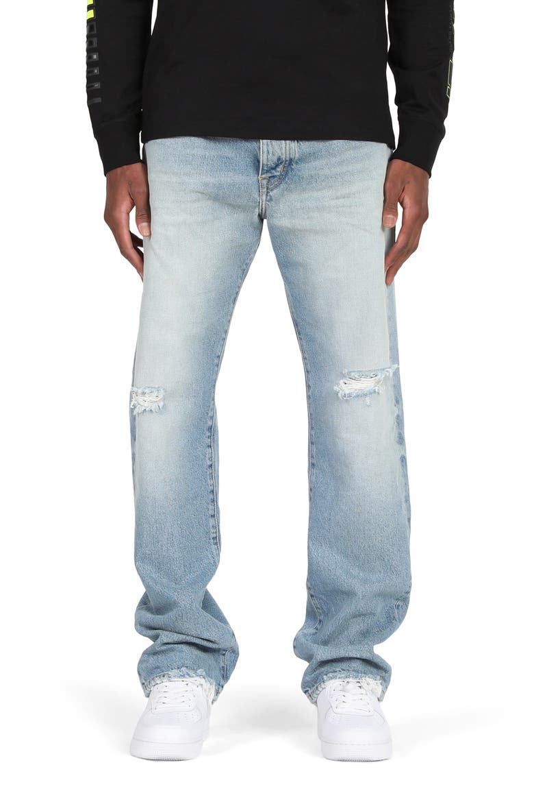 Black Label Distressed Straight Leg Jeans, Main, color, DIRTY INDIGO VINTAGE WASH 422