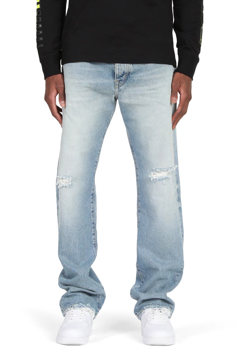 PURPLE BRAND Black Label Distressed Straight Leg Jeans, Main, color, 