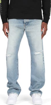 PURPLE BRAND Black Label Distressed Straight Leg Jeans