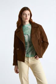 FURNIQ UK Lara Fringe Suede Jacket