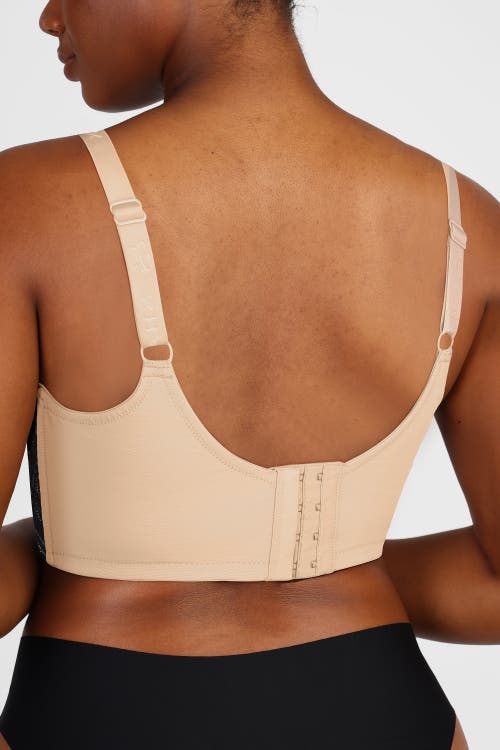 Shapellx Supportive Unlined Lace Underwired Bra In Classic Black+khaki