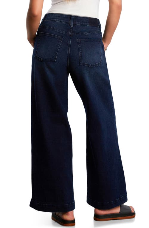 Hint Of Blu Jackie Side Slit High Waist Wide Leg Jeans In Blue