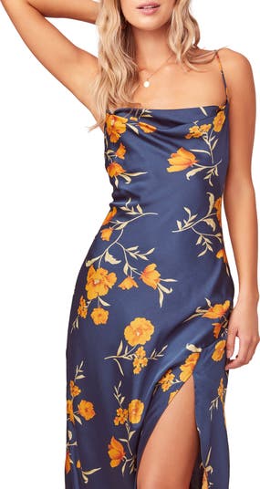 Gaia Floral Print Sleeveless Midi Dress