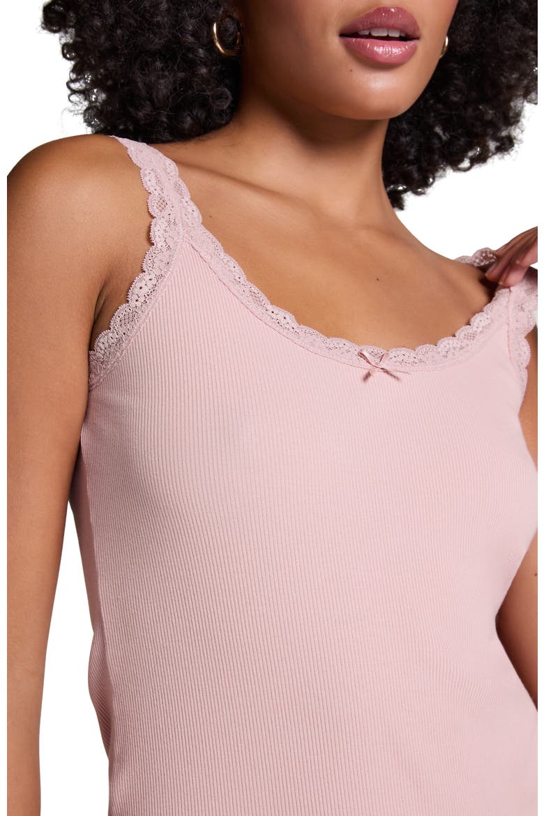 Rib Lace Cami, Alternate, color, Pale mauve
