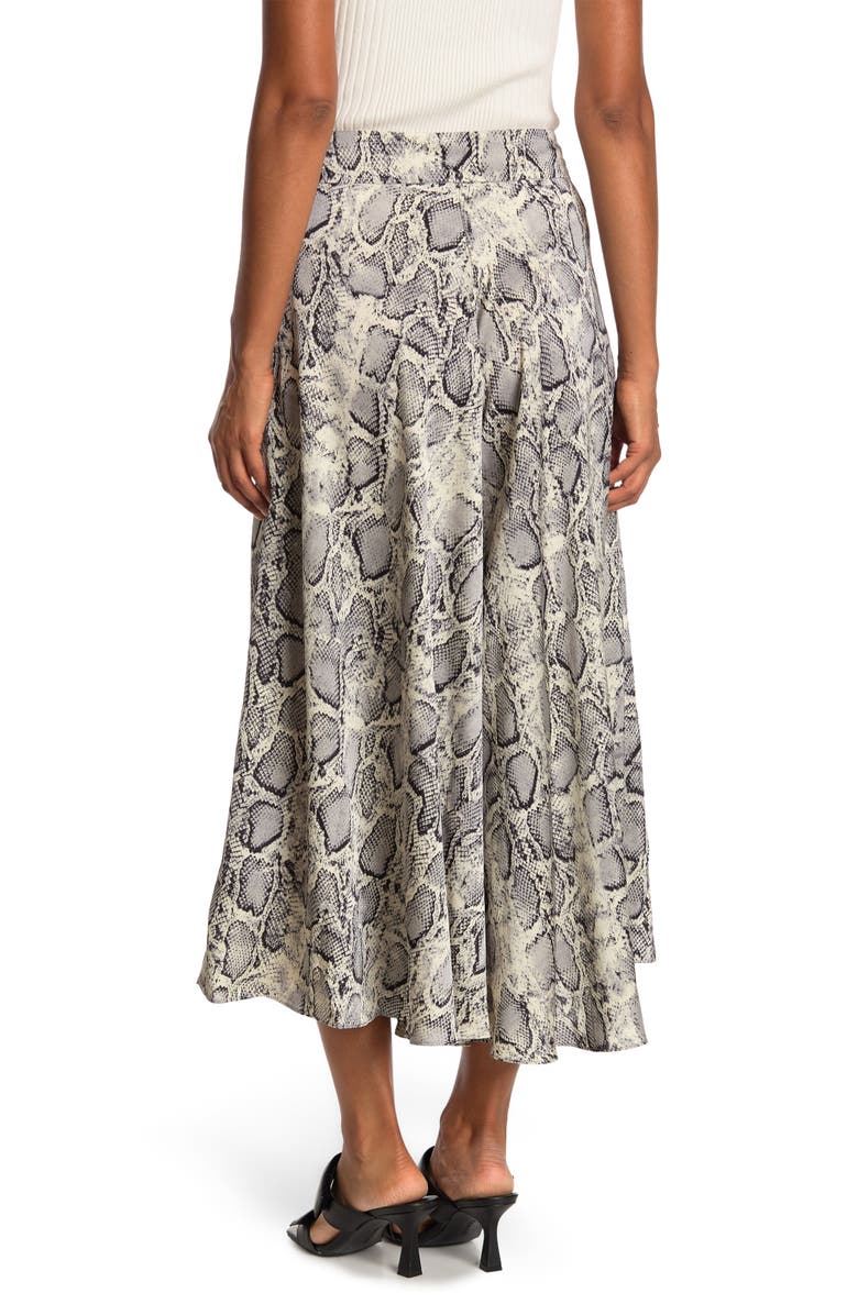 PATRIZIA LUCA Snake Skin Print Wide Leg Pants, Alternate, color, Grey Snake