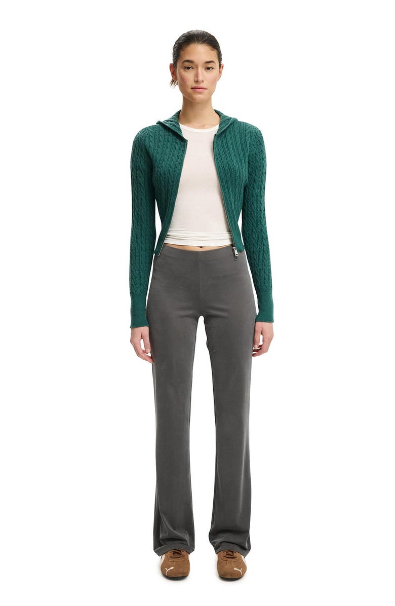 Cotton On Women's Everfine Double Zip Up Hoodie, Alternate, color, Evergreen