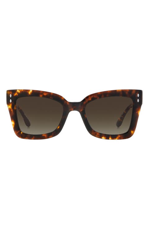 52mm Flared Rectangular Sunglasses
