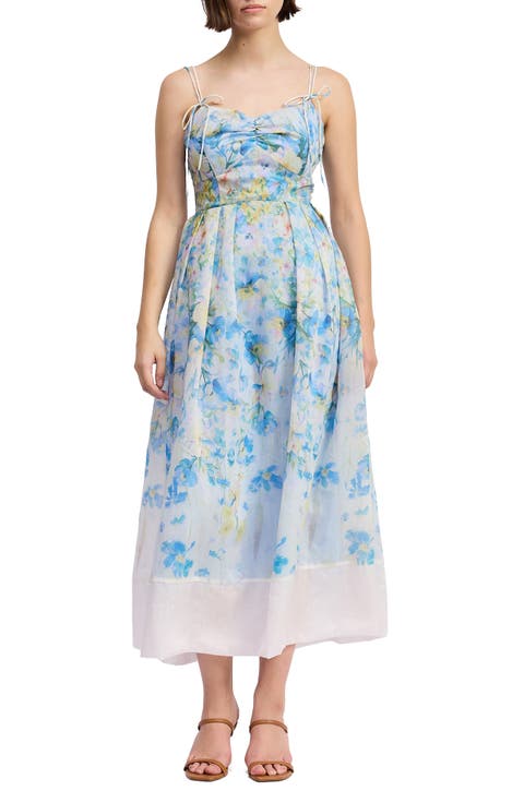 Vivian Tie Straps Midi Dress