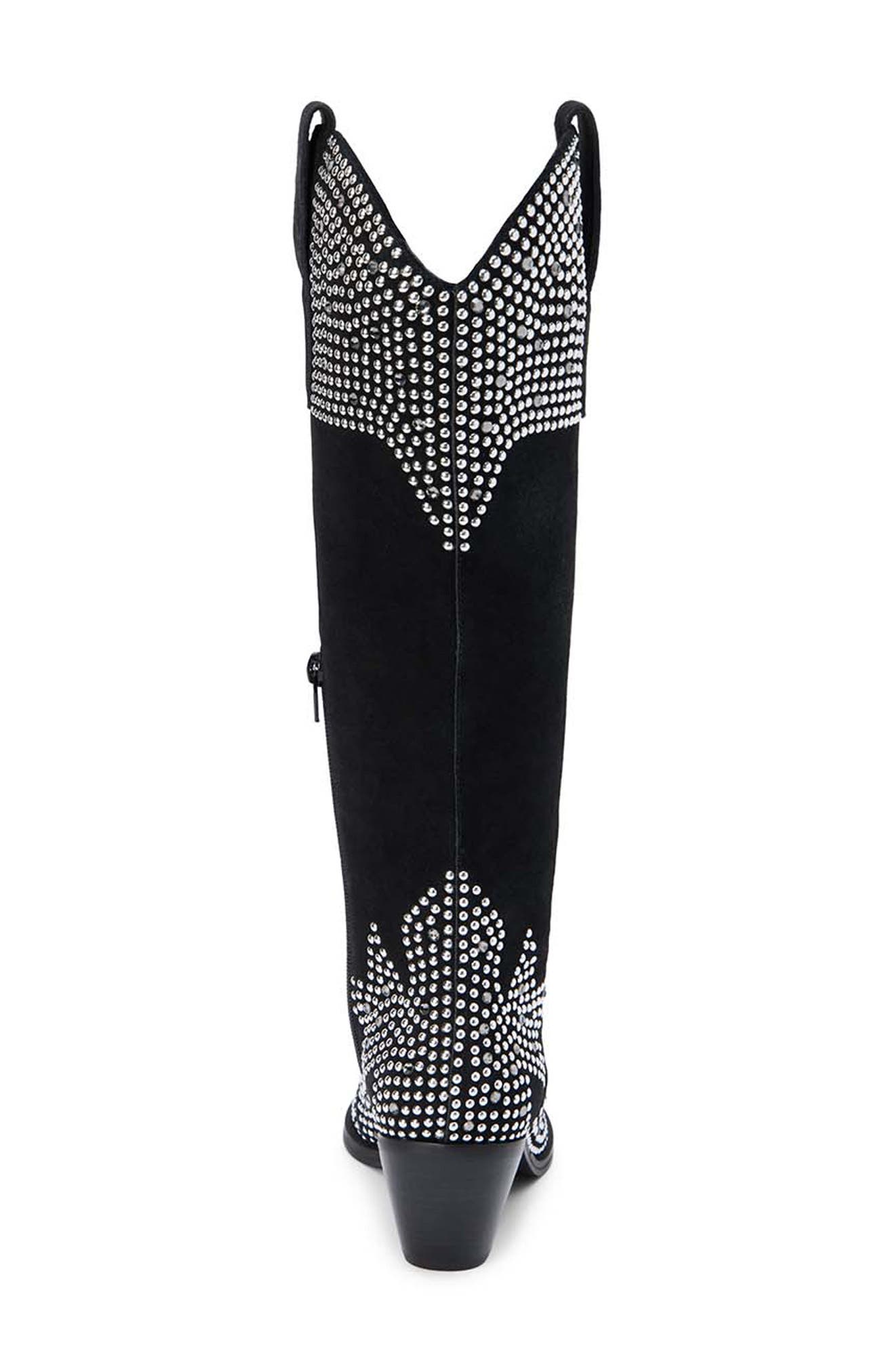 Matisse Dumplin Studded Western Boot, Alternate, color, Black