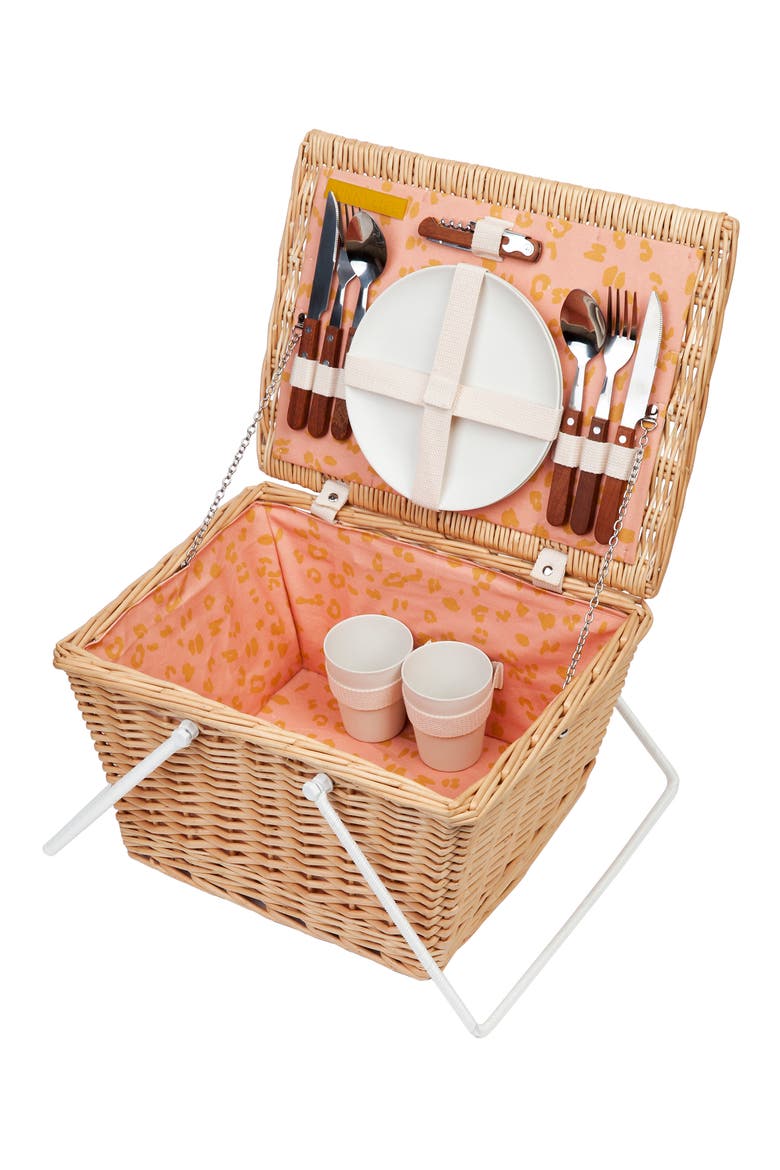 Eco Small Picnic Basket, Alternate, color, CALL OF THE WILD - PEACHY PINK