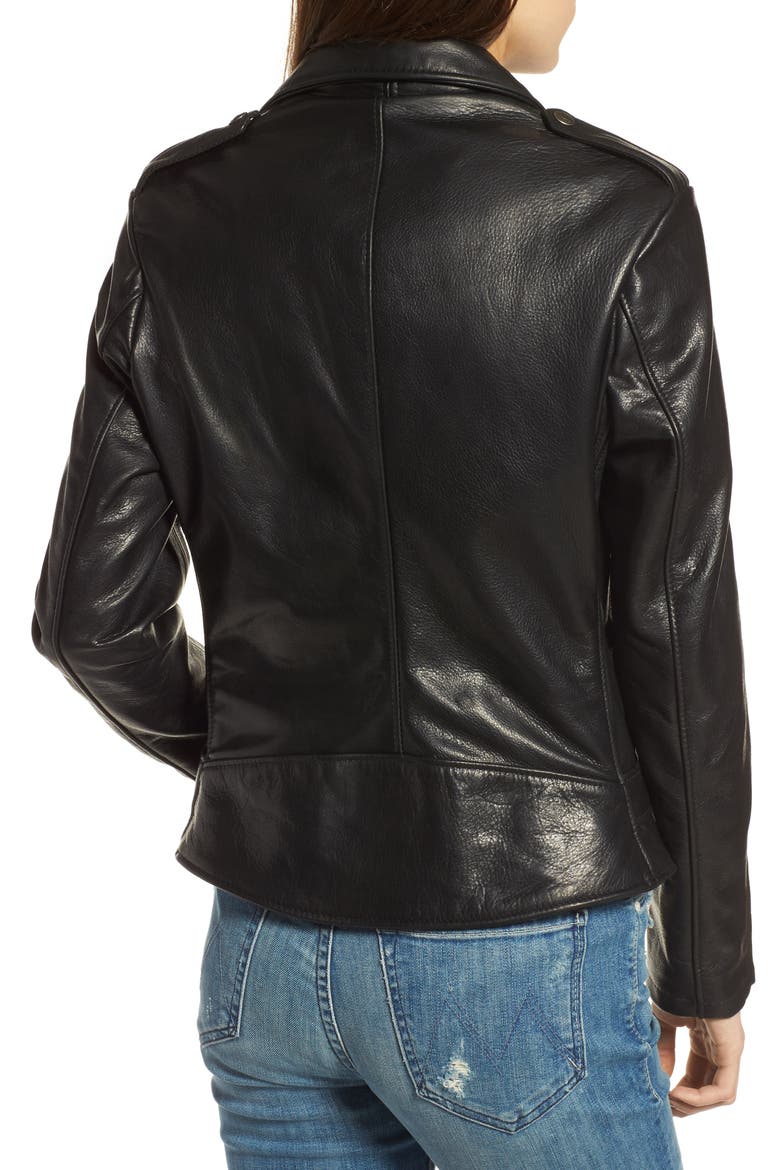 Lightweight Leather Jacket, Alternate, color, BLACK