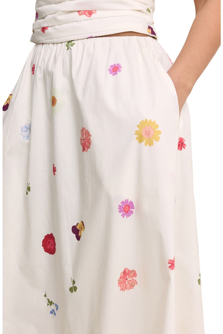 Kitty Floral Maxi Skirt, Alternate, color, WHITE