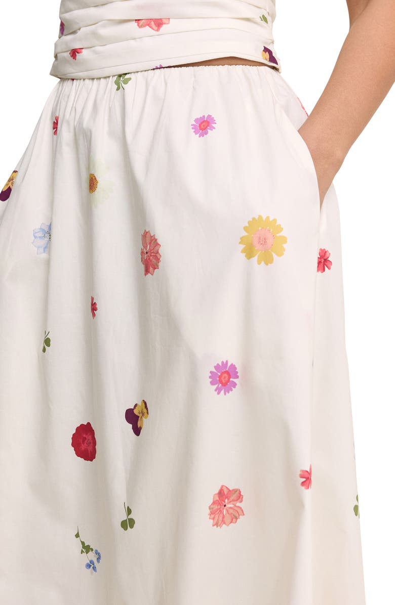 Nobody's Child Kitty Floral Maxi Skirt, Alternate, color, White