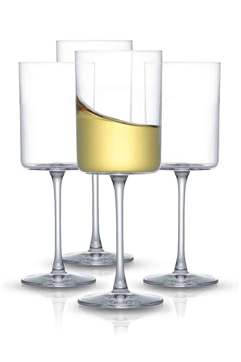 Claire Crystal Cylinder White Wine Glass - Set of 4, Main, color, CLEAR