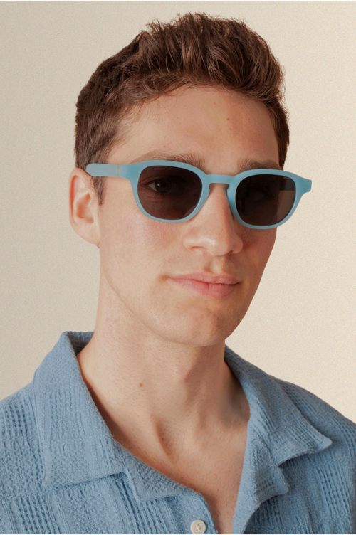 Indy Daytona Round Polarized Sunglasses In Blue