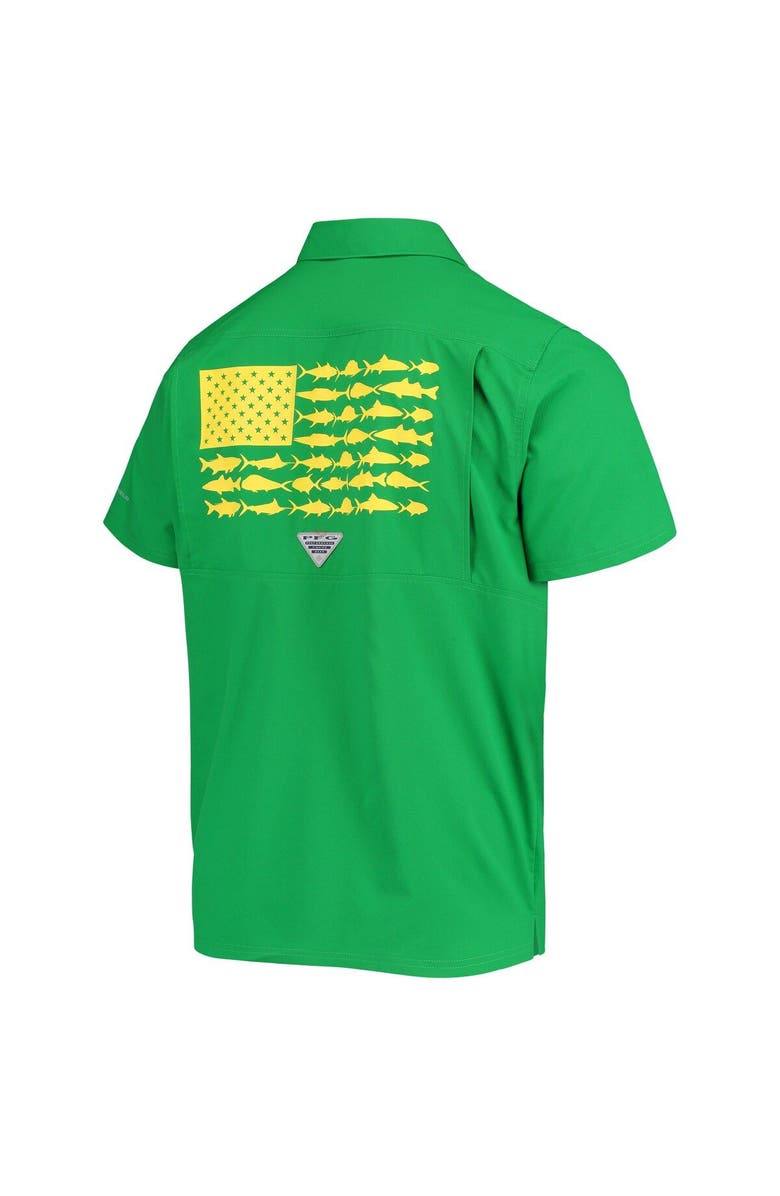 Columbia Men's Columbia PFG Green Oregon Ducks Slack Tide Camp Button-Up Shirt, Alternate, color, 