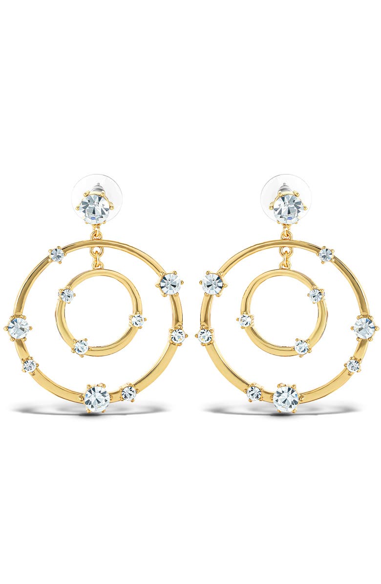 Jessica Simpson Orbital Crystal Drop Earrings, Alternate, color, Gold
