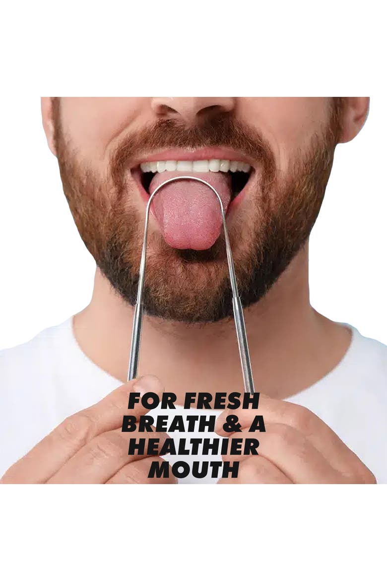 Stainless Steel Tongue Scraper, Alternate, color, Silver