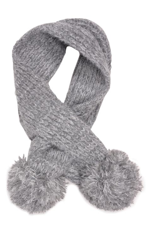 Crossover Pompom Scarf