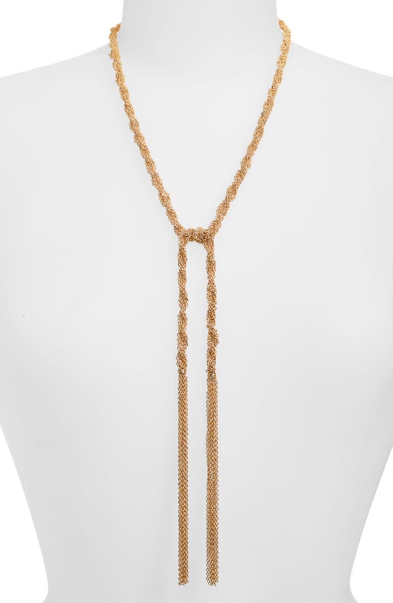 Nordstrom Knotted Chain Tassel Y-Necklace, Main, color, 