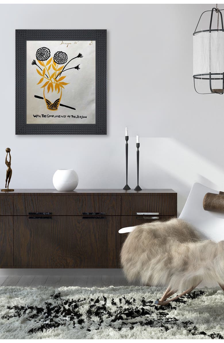 OVERSTOCK ART With the Compliments of the Season (Design no. 3) with Java Bean Frame, 26.5" x 30.5", Alternate, color,