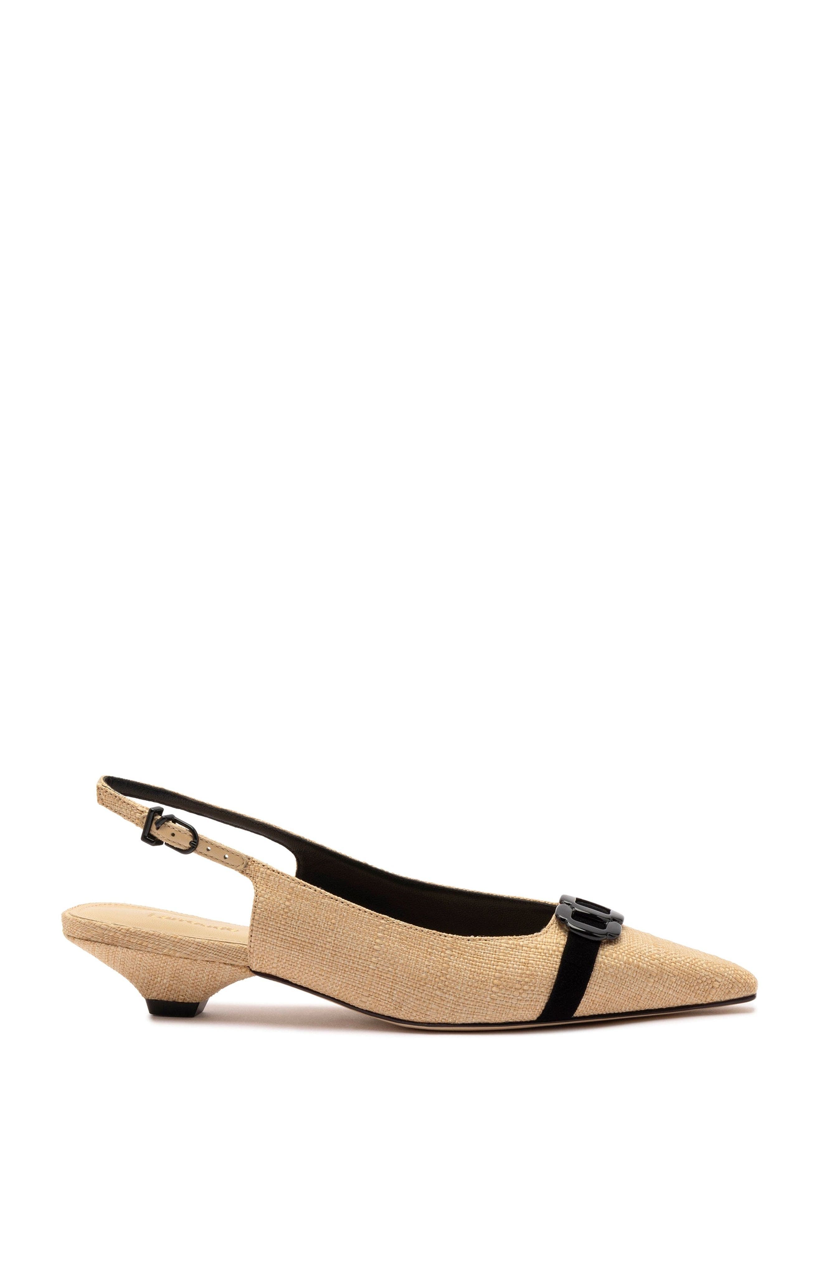 Larroudé Franca Pump, Main, color, Beige Raffia And Black