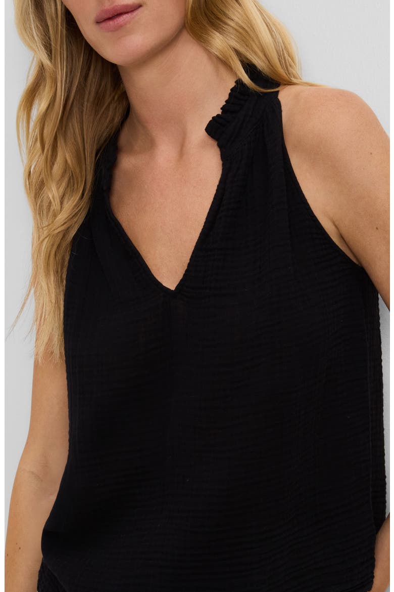 Viola Split Neck Tank, Alternate, color, BLACK